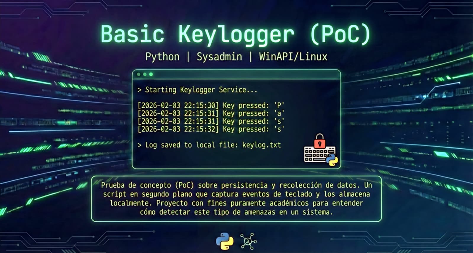 Imagen del proyecto Basic Keylogger (PoC)